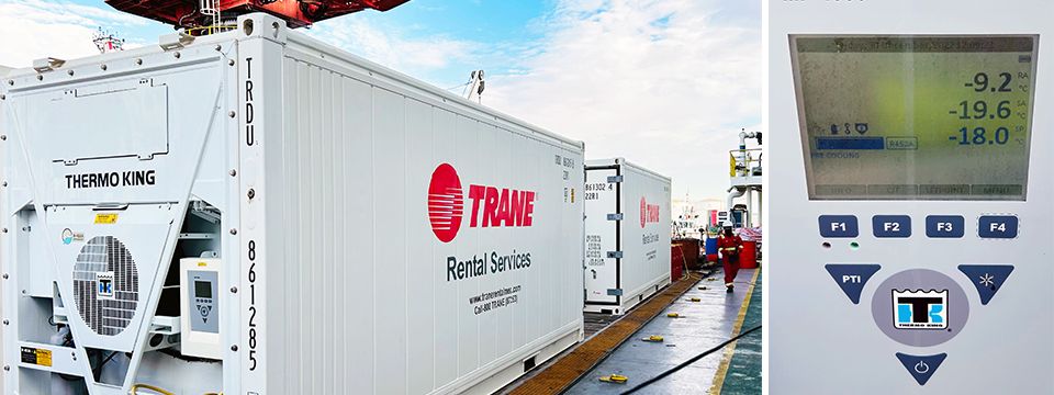 Trane Rental Magnum Plus containers help customer solve food and beverage import cold storage emergency