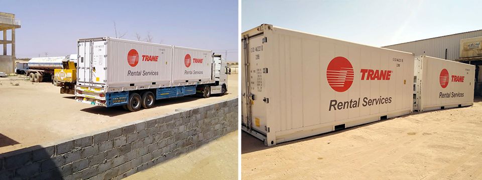 Depozitul frigorific Trane Rental păstrează intact lanțul frigorific pentru un furnizor de alimente din deșert din Arabia Saudită